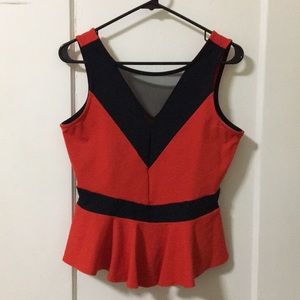 Bebe red peplum top
